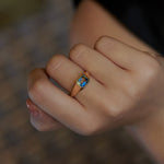 Chunky-Asymmetric-Statement-Ring-with-OOAK-Emerald-Cut-Parti-Sapphire-top-shot