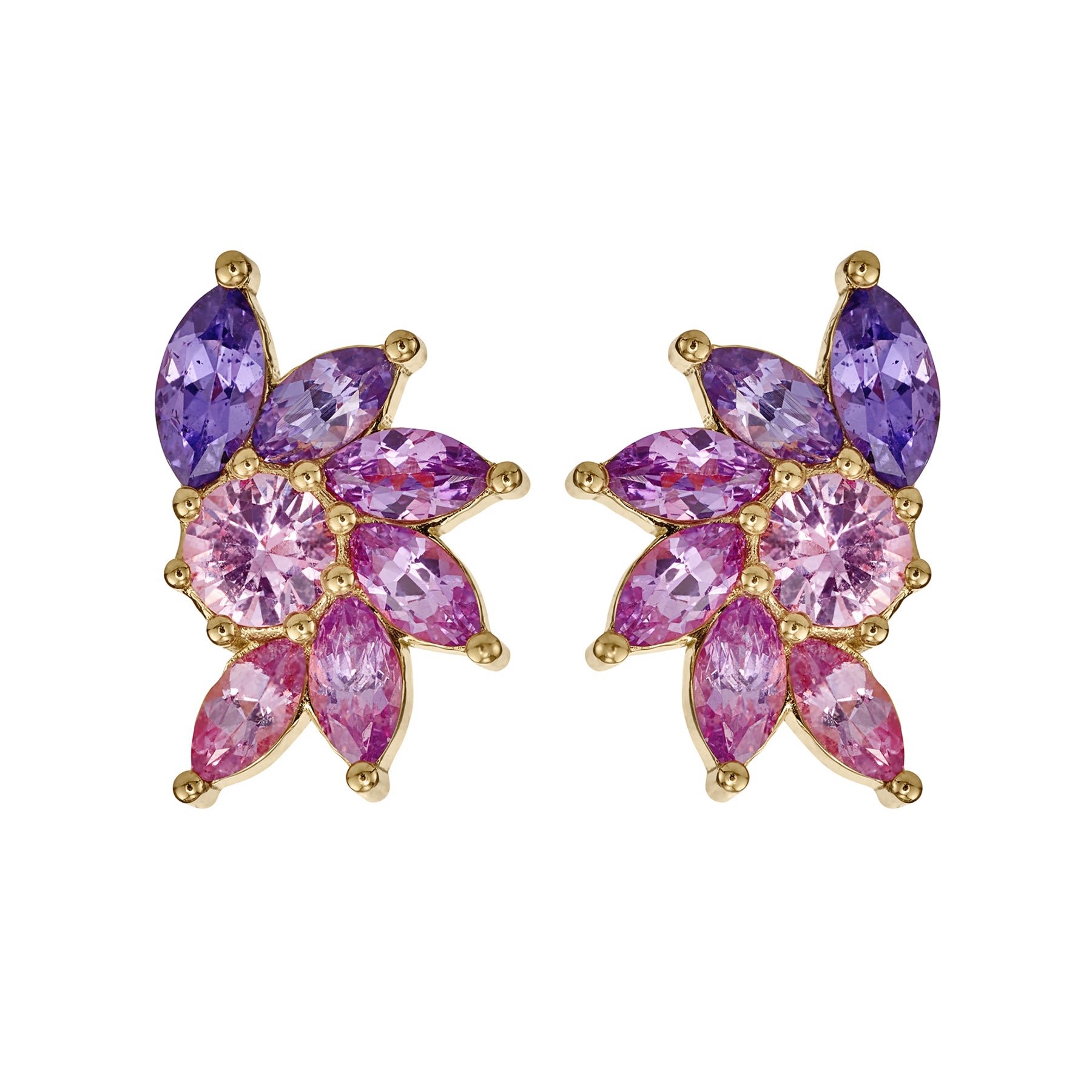 Clematis Lilac Sapphire Stud Earrings – ARTEMER