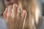 Ready to Ship - Cluster Engagement Ring with Round Diamonds - Flora (size US 6.75-7.75)