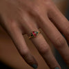 Dome-Marquise-Ruby-Black-Diamond-Ring-on-finger-side-shot