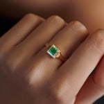 Emerald-Trapeze-Diamond-Art-Deco-Ring-solid-side-shot-Engagement-Rings