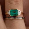 Art Deco Emerald Engagement Ring with Baguette Diamonds