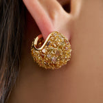Fancy Color Heart Shaped Diamond Statement Earrings