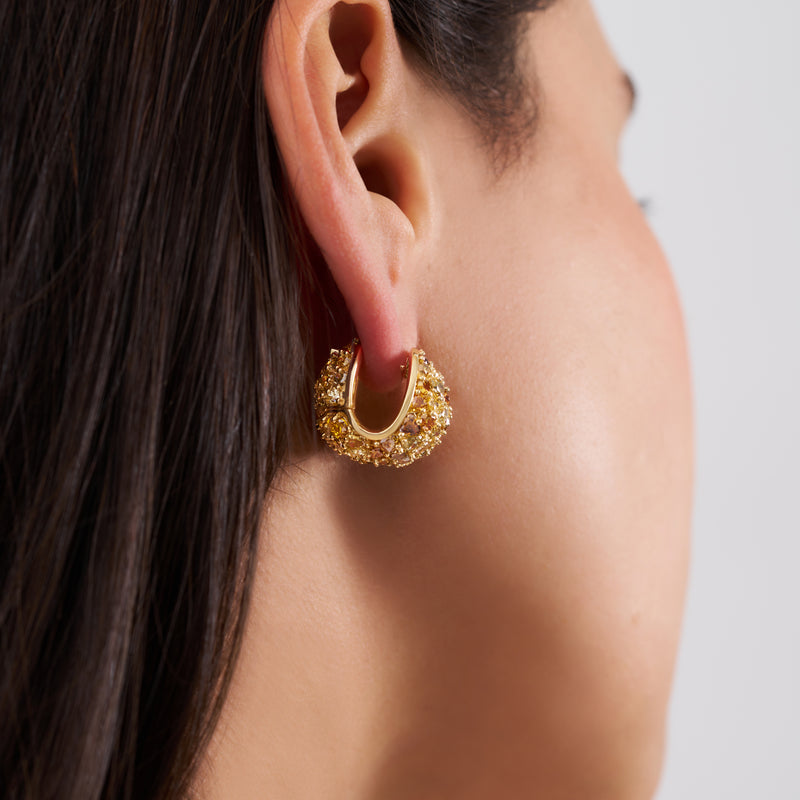 Fancy Color Heart Shaped Diamond Statement Earrings