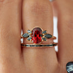Flowers-of-Evil-Red-Garnet-Black-Diamond-Engagement-Ring-in-set