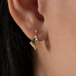 Gold-Edgy-Huggie-Earrings-Closeup-Korin