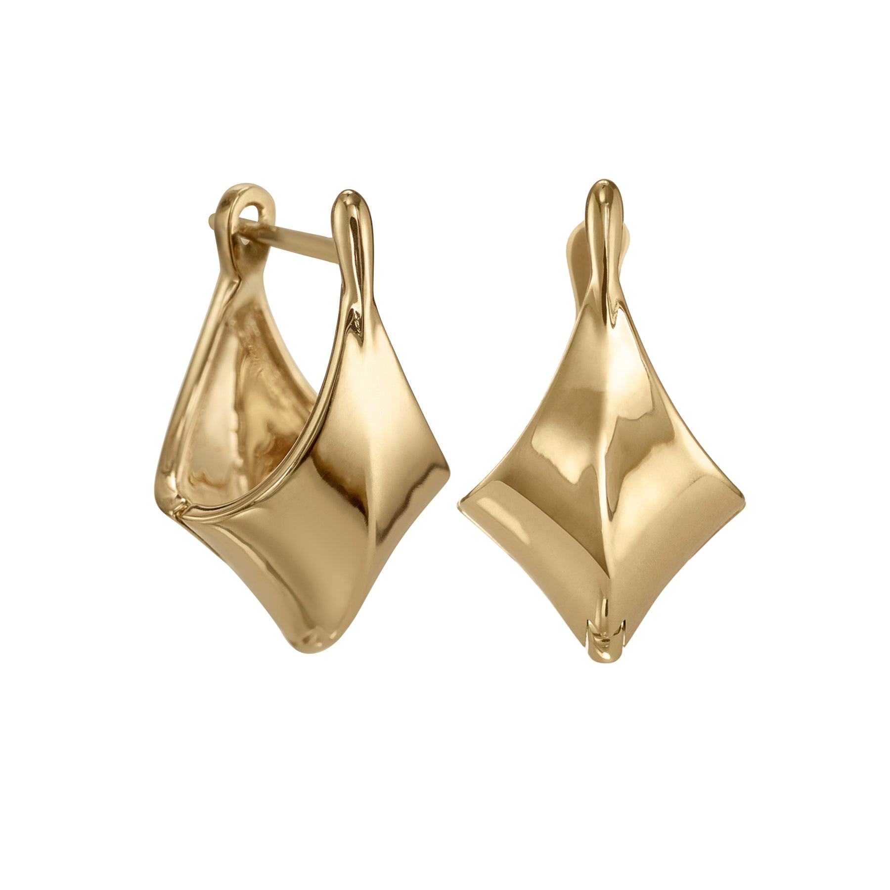 Gold-Edgy-Huggie-Earrings-Packshot