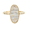 Ready to Ship - Golden Vessel Engagement Ring with Half Moon and Baguette Diamonds (size US 6.5-7.5)