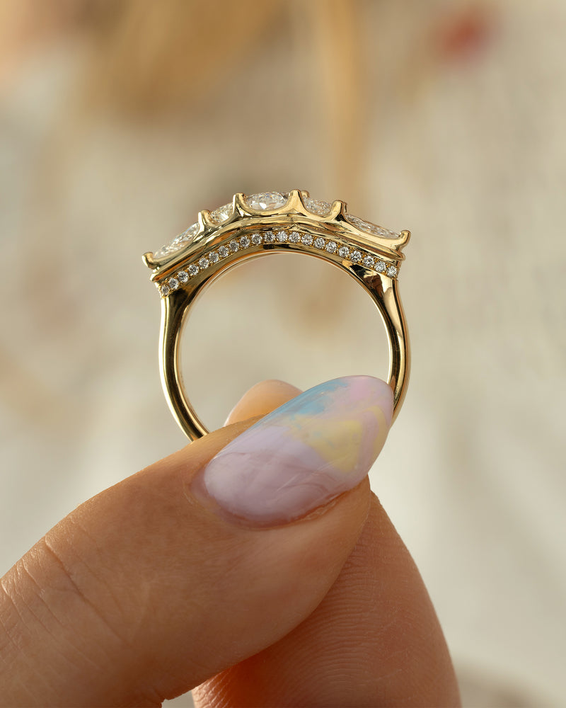 Hall of Mirrors Step Cut Five Diamond Engagement Ring – ARTEMER