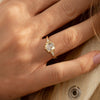Ready to Ship - Icy Rose Cut Diamond Ring - Snowflake Engagement Ring (size US 5.25-6.25)