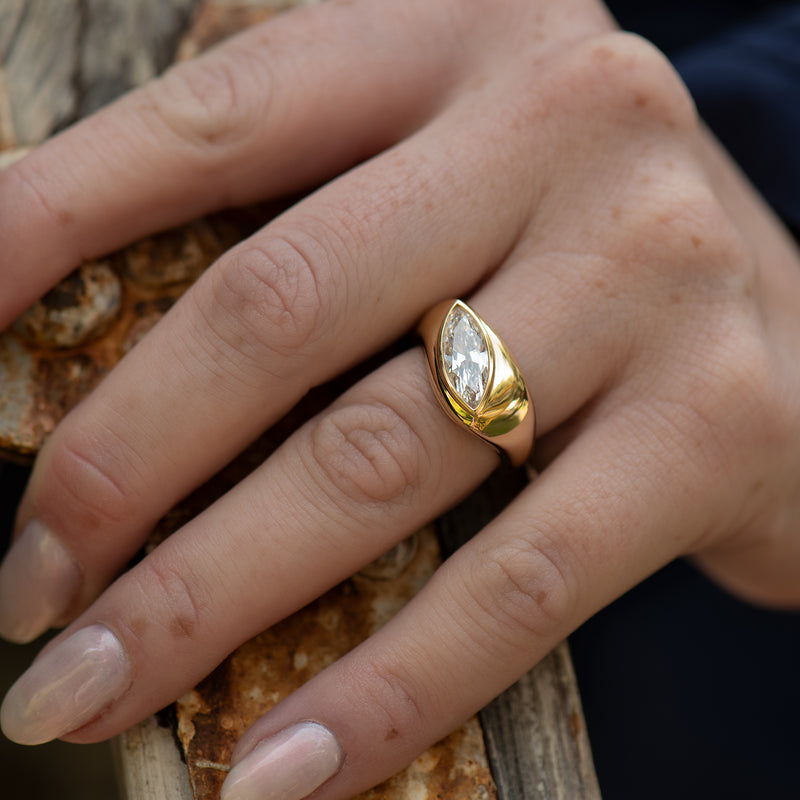 Longitude-18K-Gold-Marquise-Solitaire-Engagement-Ring-Model