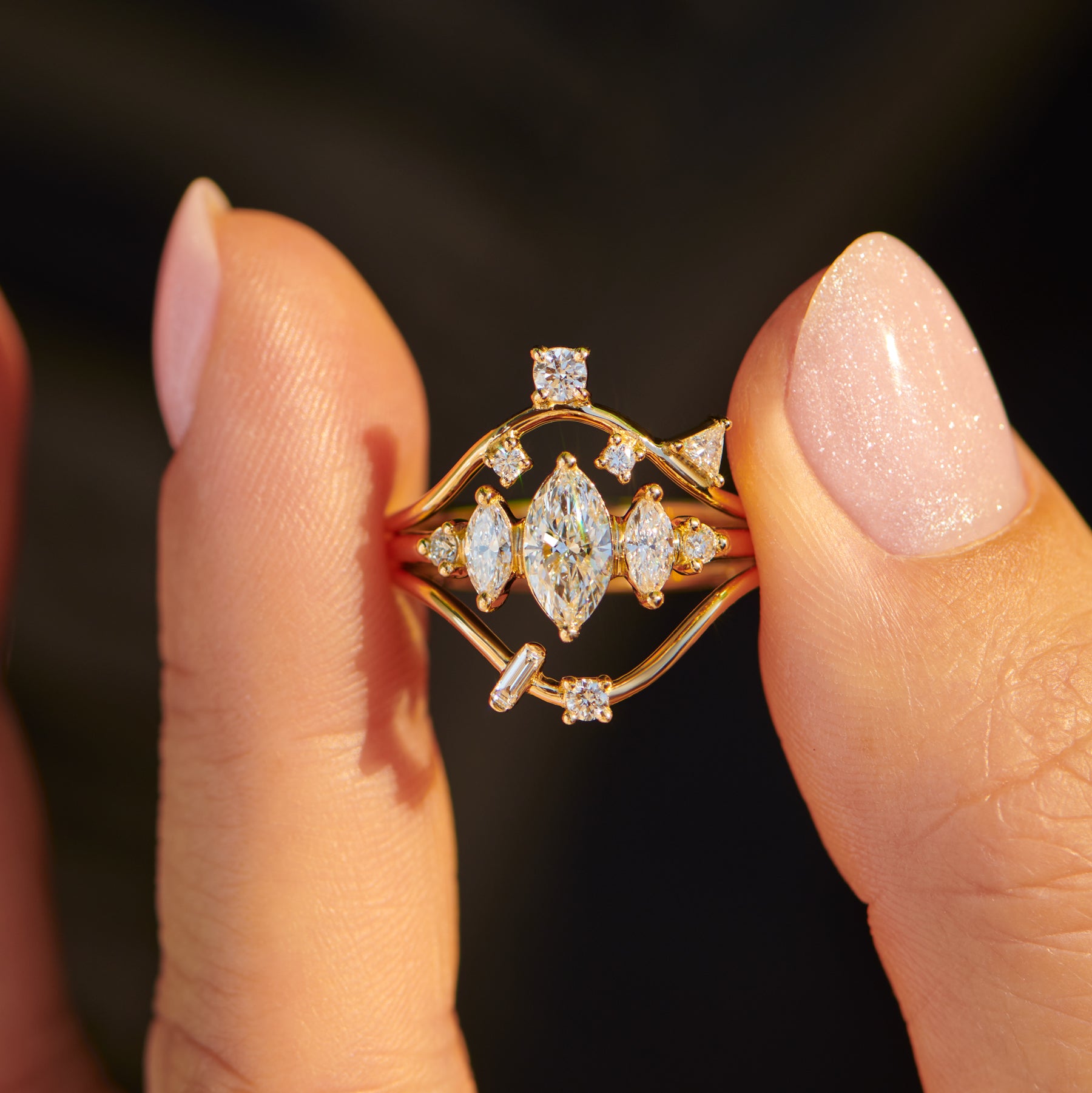 Elegant Engagement Ring with Marquise Accents — Zoran Designs Jewellery |  Hamilton Ontario Jeweller