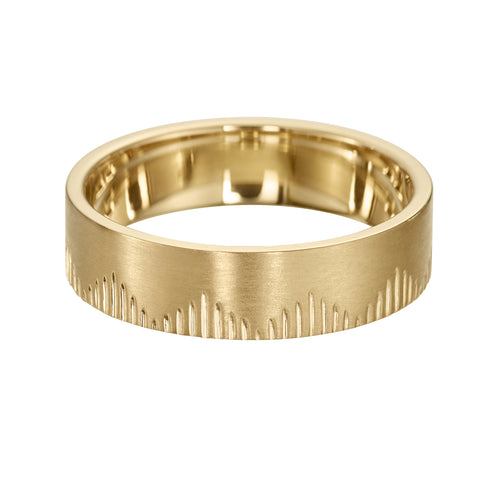 Matte-Gold-Pyramid-Engraved-Full-Eternity-Wedding-Band-closeup