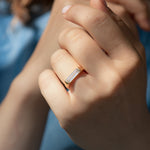 Ready to Ship - Minimalist Solitaire Engagement Ring with a Baguette Cut Diamond - OOAK (size US 4-8)