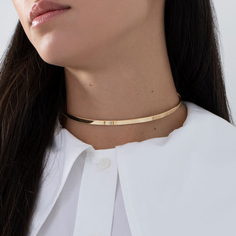 Minimalist Thin Gold Band Choker – ARTEMER