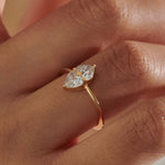 Ready to Ship - Mirrored Hearts Delicate Diamond Engagement Ring (size US 4.5-8.5)