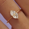 Ready to Ship - Mirrored Hearts Delicate Diamond Engagement Ring (size US 4.5-8.5)