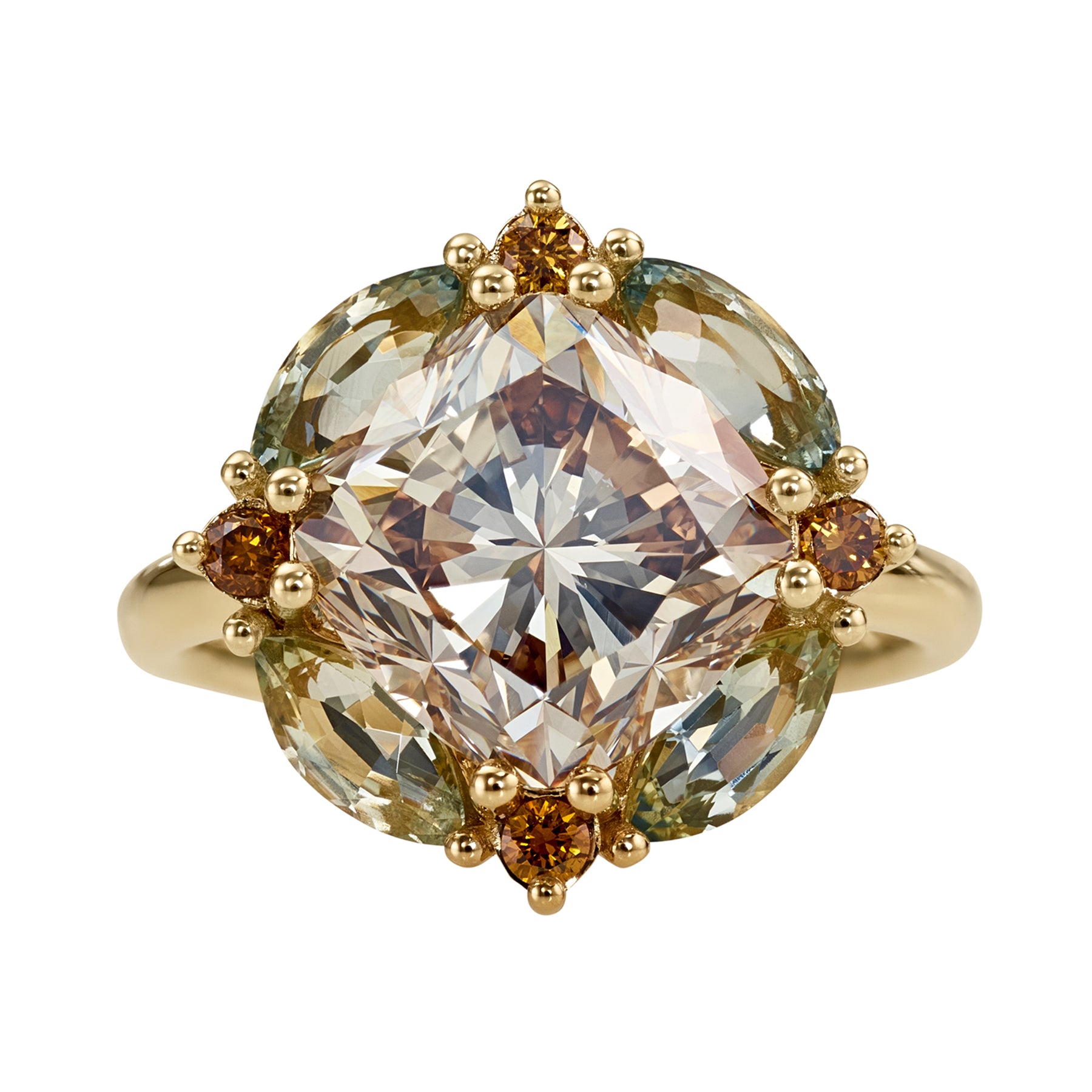 Mosaic-Champagne-Cushion-Cut-Diamond-_-Sapphire-Engagement-Ring-Packshot