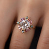 Mosaic-Engagement-Ring-with-Cushion-Cut-Diamond-and-Sapphires-Closeup-Yana