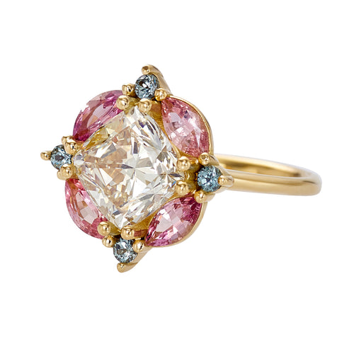Mosaic-Engagement-Ring-with-Cushion-Cut-Diamond-and-Sapphires-Side-Packshot