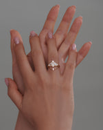 Moth Diamond Engagement Ring with Modified Trillion and Kite