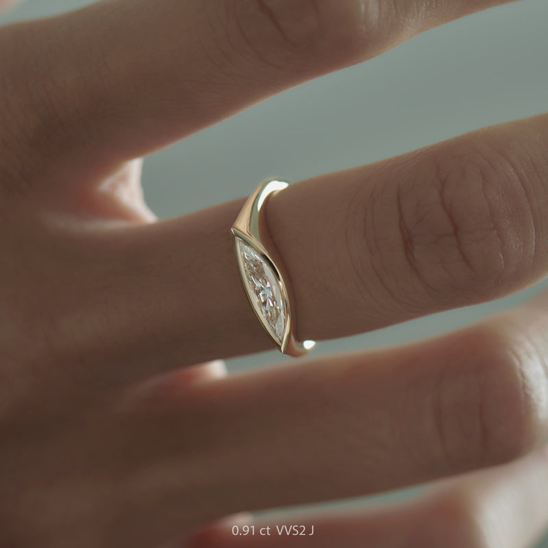 Neve OOAK Diamond Signet Engagement Ring