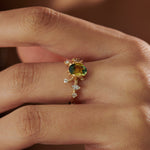 Ready to Ship - OOAK Parti Sapphire & Marquise Diamond Engagement Ring (size US 4-8)