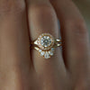 Orbed Brilliant Diamond & Gold Detail Engagement Ring