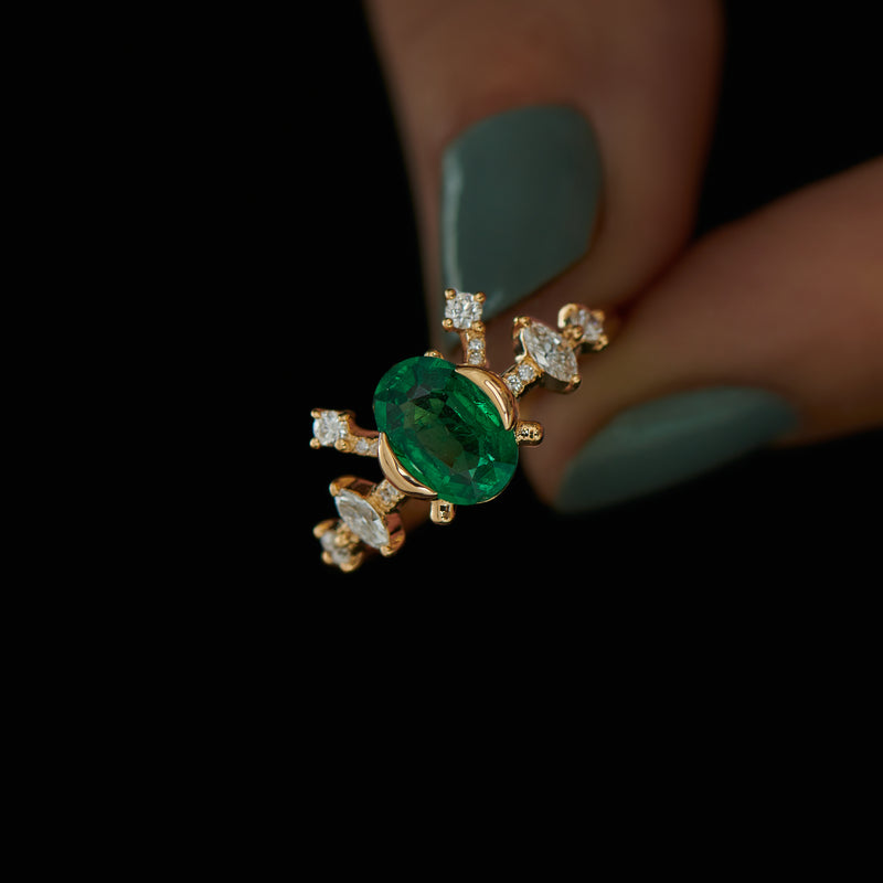 Oval-Emerald-Marquise-Brilliant-Diamond-Engagement-Ring-top-shot