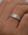 Platinum-Grid-Wide-Wedding-Band-Closeup-Angle