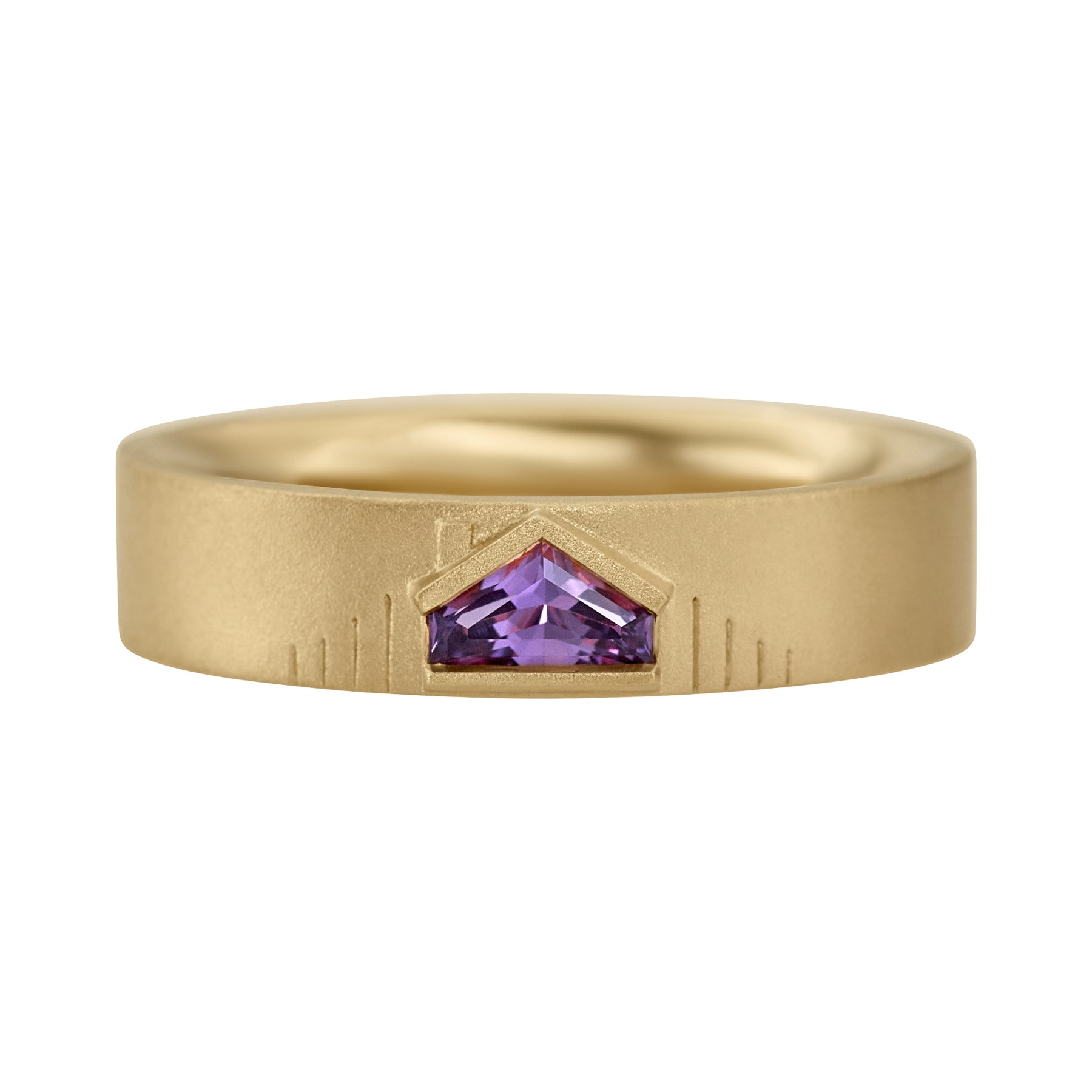 Purple-Sapphire-Bezel-Set-Matte-Gold-Wedding-Band-Packshot
