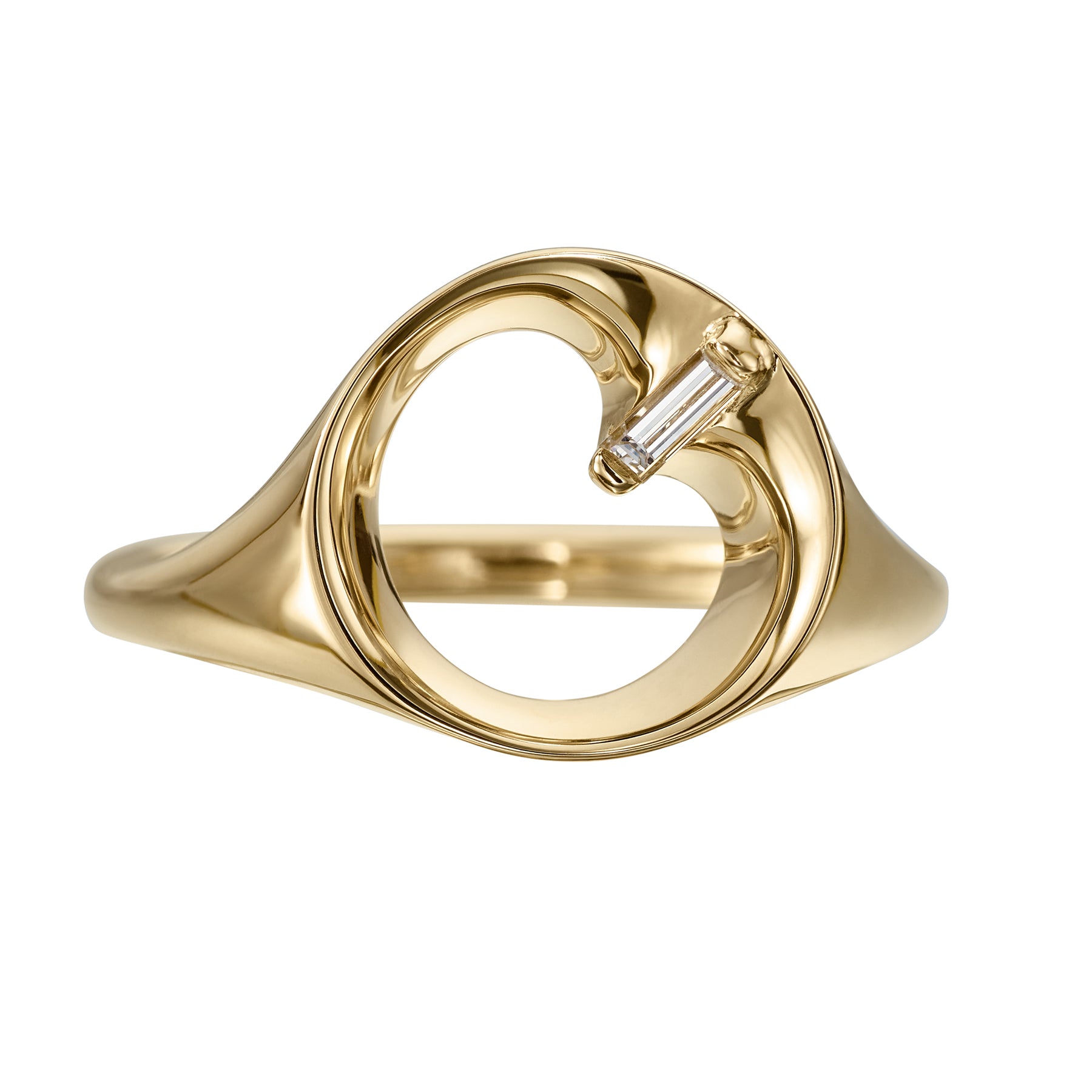 Open Signet Ring Reverie Open Circle Baguette Diamond Signet Ring – ARTEMER