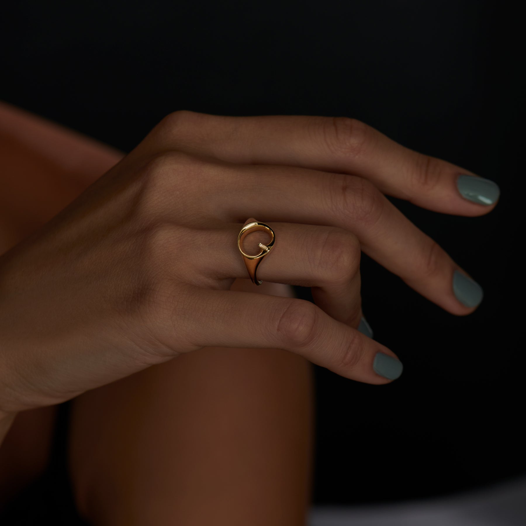 Open Signet Ring Reverie Open Circle Baguette Diamond Signet Ring – ARTEMER