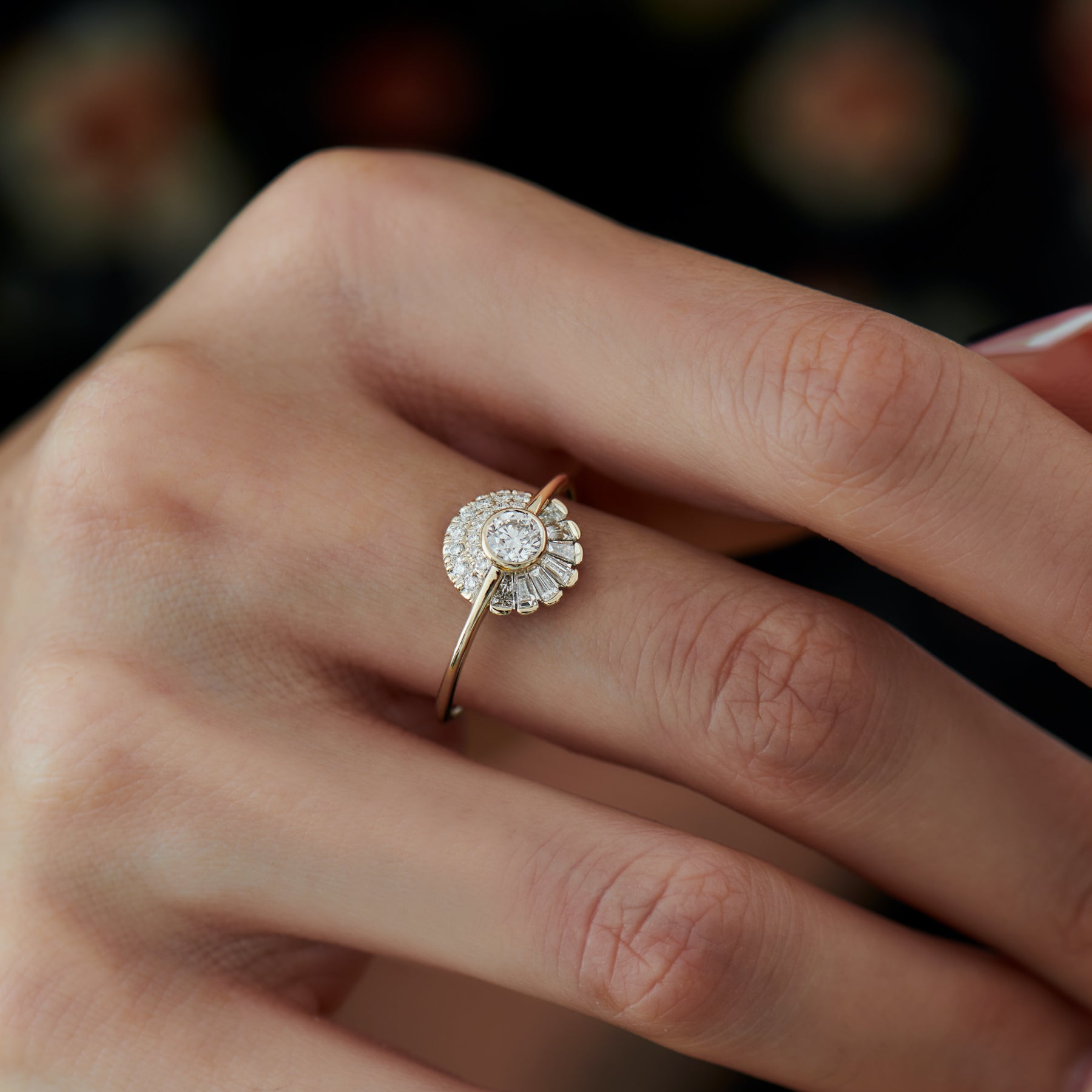 Vintage Engagement Ring, Marquise Cut Lab Grown Diamond Ring