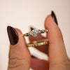 ֿReady to Ship - Salt and Pepper Diamond Ring with Blue Sapphires (size US 5.25-6.25)