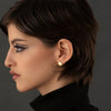 Solid-Gold-Huggie-Fan-Earrings-Model