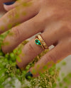 Ready to Ship - Solitaire Engagement Ring with a Pear Cut Emerald (size US 4-8)
