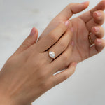 Ready to Ship - Step Cut Engagement Ring with Eight Square Diamonds (size US 5.5-6.5)