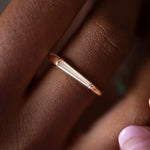 Ready to Ship - Tapered Baguette Solitaire Engagement Ring with a Modern Golden Bezel (size US 7.75-8.75)