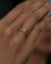 Teal-Sapphire-Nesting-Art-Deco-Wedding-Ring-ON-FINGER