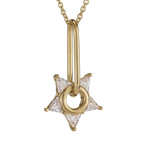 Trillion Diamond Star Pendant Necklace in 18K Gold – ARTEMER