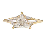 Ready to Ship - Vector Triangle & Tapered Baguette Diamond Engagement Ring (size US 4-8)