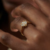 Ready to Ship - White Ladybug Triangle Marquise & Brilliant Diamond Engagement Ring (size US 4-8)