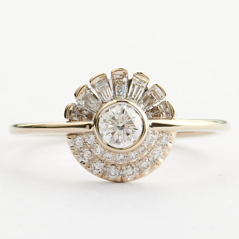 Ready to Ship - Round Diamond Cluster Engagement Ring (size US 7-8)
