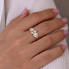 Ready to Ship - Rose Cut Diamond Ring with Freshwater Pearl - Diamond Butterfly (size US 6-6.5)