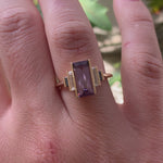 Lyra OOAK Purple Spinel & Baguette Diamond Engagement Ring