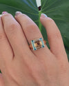 Piet-Fancy-Emerald-Cut-Diamond-Ring-with-Teal-&-White-Diamond-Halo-VIDEO-2