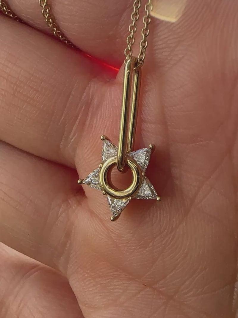 Trillion-Diamond-Star-Pendant-Necklace-in-18K-Gold-Video 