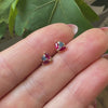 Ladybug Ruby & Teal Sapphire Stud Earrings