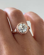 Hathi-Old-European-Cut-Diamond-&-Padparadscha-Engagement-Ring-VIDEO-2